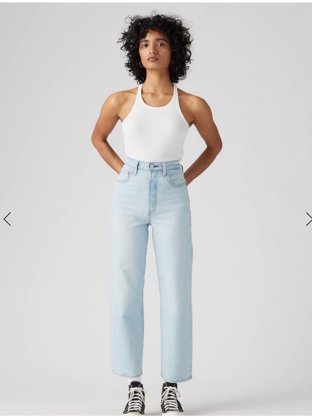 Levi’s ribcage straight ankle jeans light wash